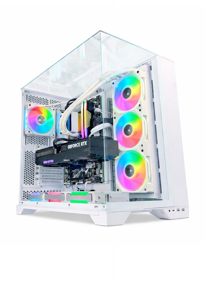 Fusion Gaming PC - Intel Core i9-14900K | GeForce RTX 5070 12GB | 32GB DDR5 RAM-1TB NVMe SSD | 360mm w/LCD Liquid Cooler-Z790 MB-850W Gold PSU | WiFi-Bluetooth-Windows 11 Pro | Game Sekret Desktop Computer | 1 Year Warranty white